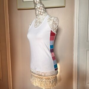 2/$30 Lululemon Cross Back Multicolor Striped Tank Top Size 8 Vintage